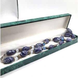 Suzanne Somers Chunky Blue Bohemian  Necklace 23in